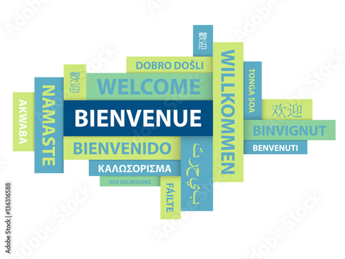Nuage de Tags "BIENVENUE" avec traductions multilingues