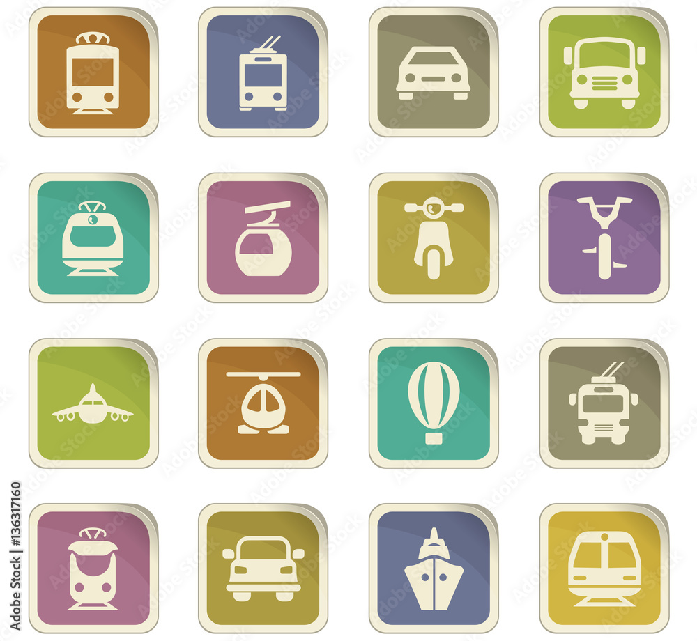 Public transport icons set Public transport icons set