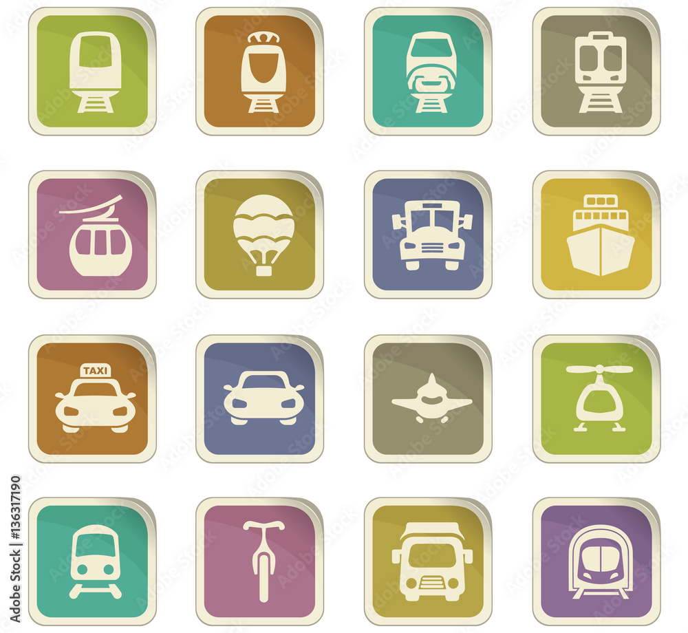 Public transport icons set Public transport icons set
