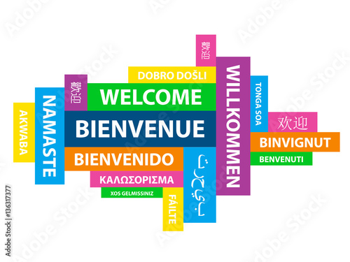 Nuage de Tags "BIENVENUE" avec traductions multilingues