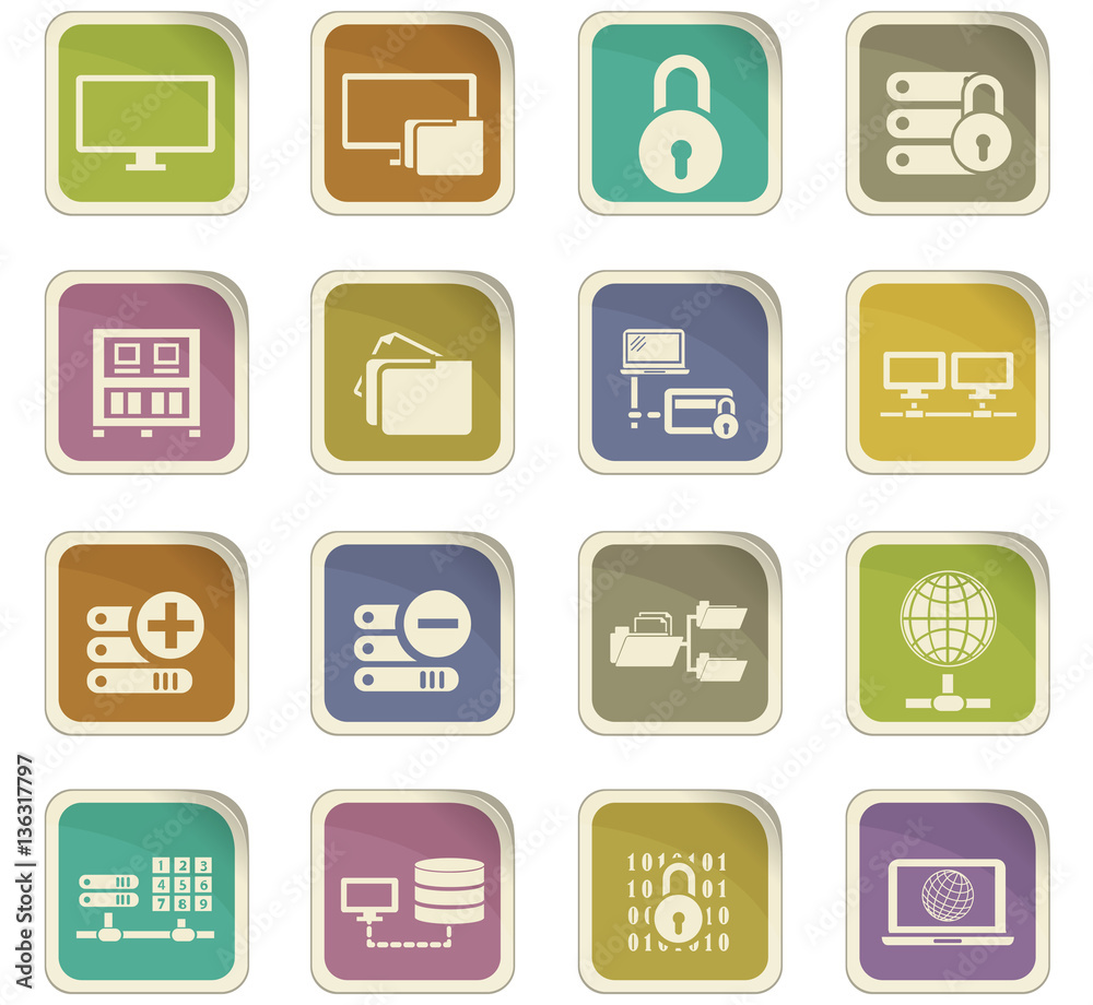 Internet, server, network icons set