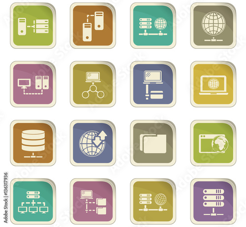 Internet, server, network icons set