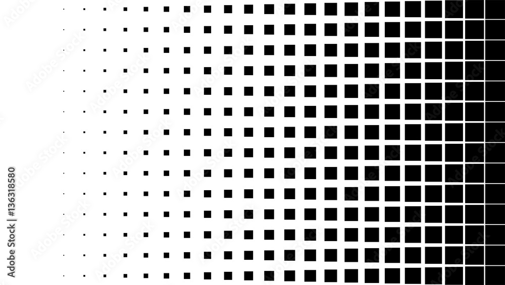 Halftone pattern background, square spot shapes, vintage or retro graphic with place for your text. Halftone digital effect.