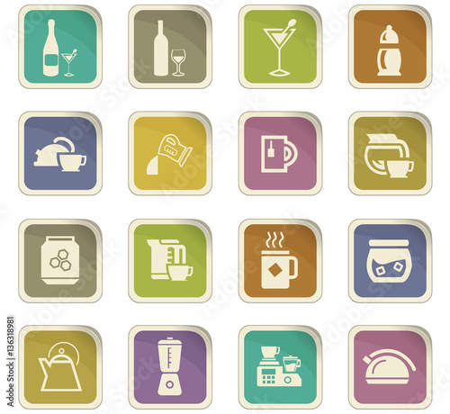 Utensils for the preparation of beverages icons