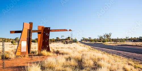 Red Centre Way Road Sign