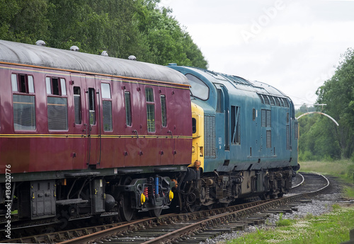Diesel Train Leaving station