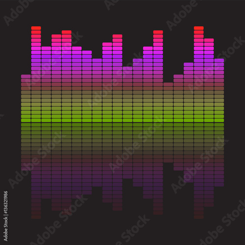 Vector music equalizer. Vector illustration.
