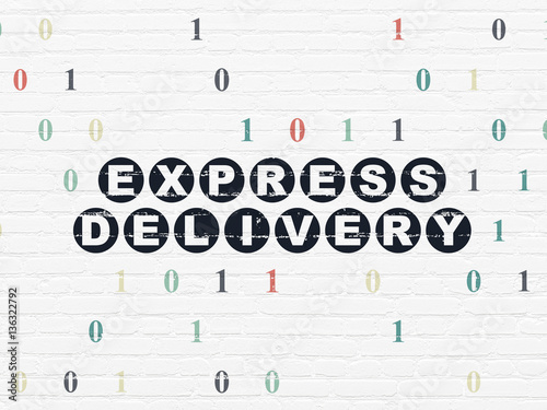 Finance concept  Express Delivery on wall background