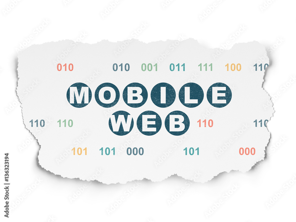 Obraz premium Web development concept: Mobile Web on Torn Paper background