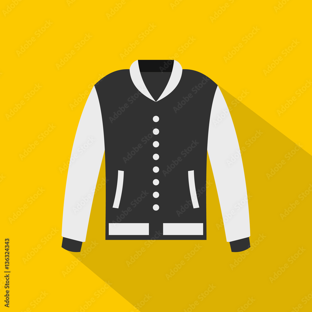 Baseball jacket icon, flat style Baseball jacket icon, flat style