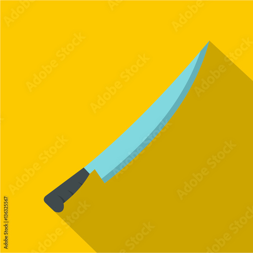 Long knife icon, flat style