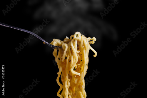 noodle on a fork