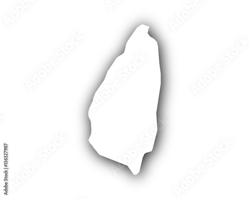 Karte von Saint Lucia mit Schatten