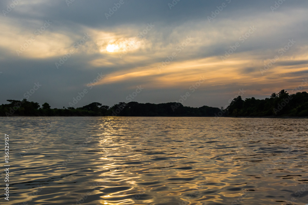 Evening time in a river near Yangon - Irrawaddy delta - Myanmar 3