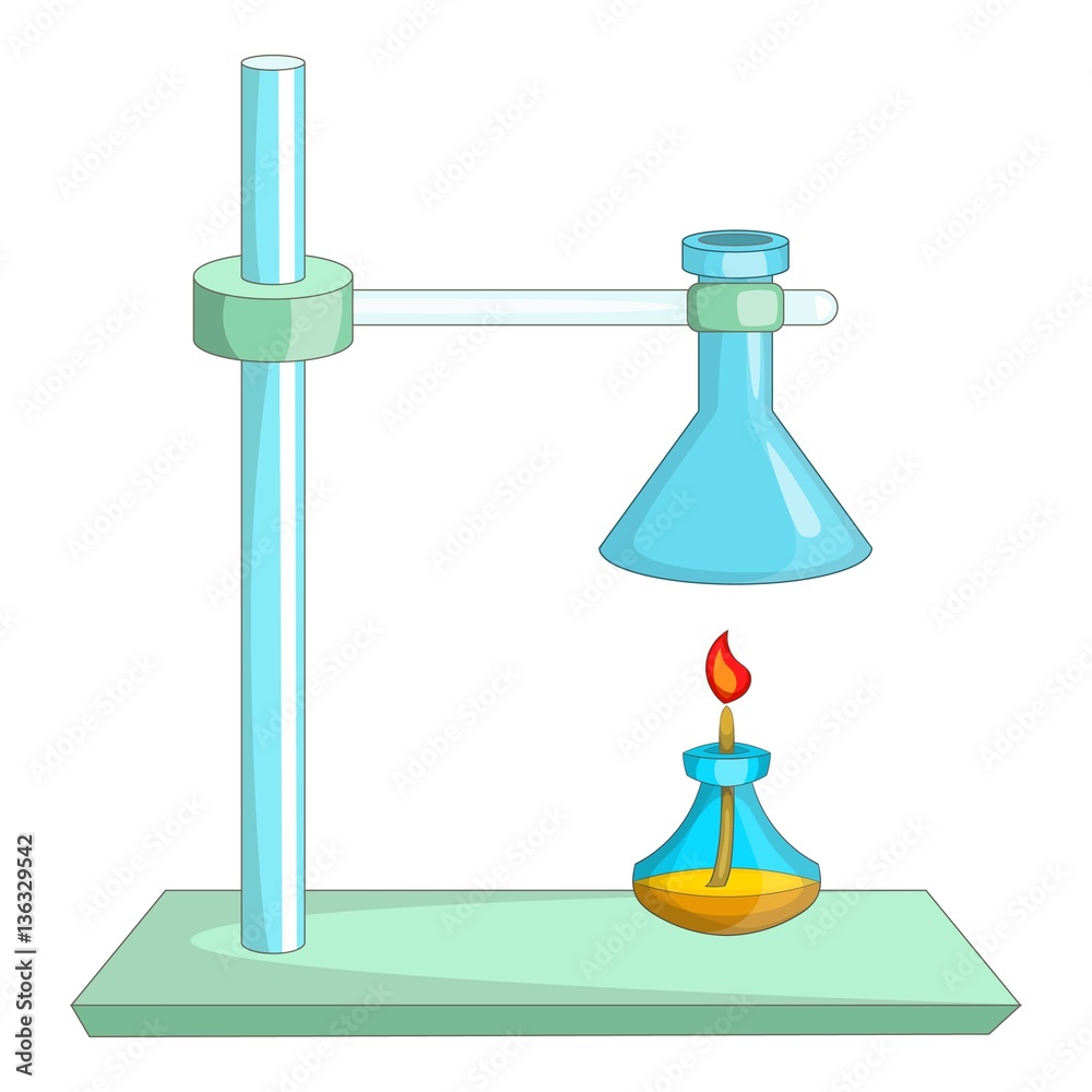 Laboratory equipment icon, cartoon style Laboratory equipment icon, cartoon style
