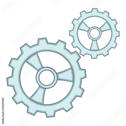 Gears icon, cartoon style