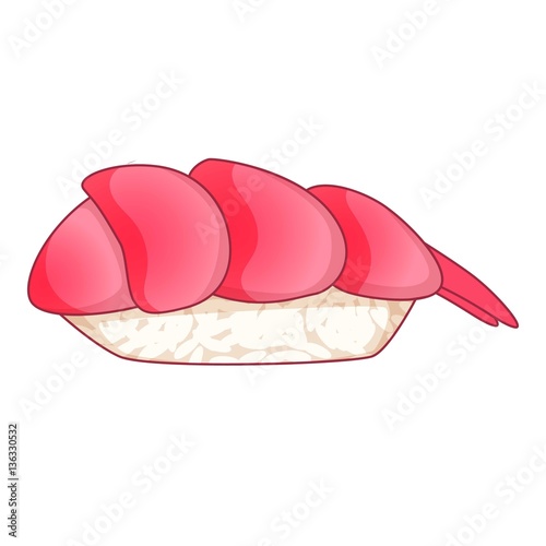Nigiri sushi icon, cartoon style