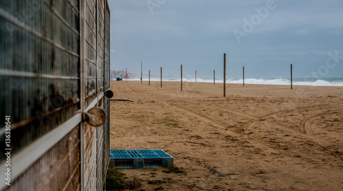 Landscape on Montgat Beach, Catalonia, Spain photo