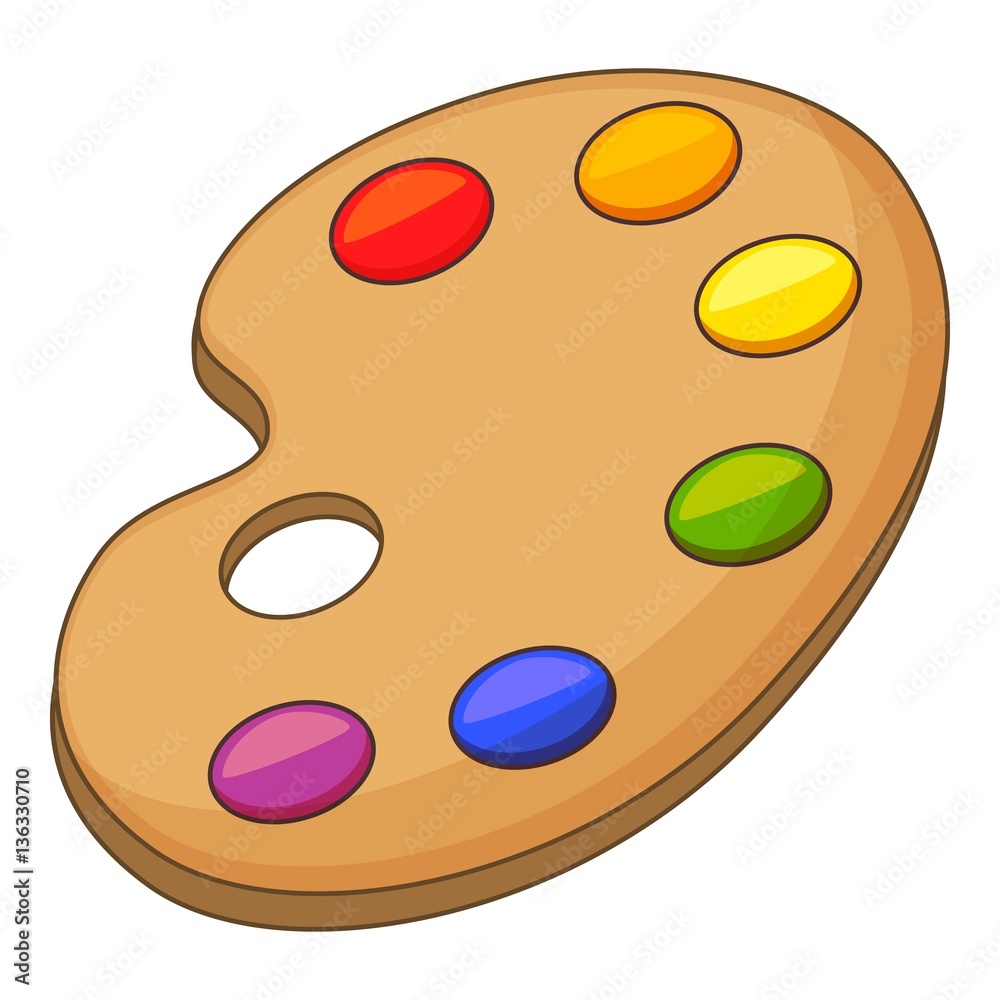 Fototapeta premium Art palette icon, cartoon style