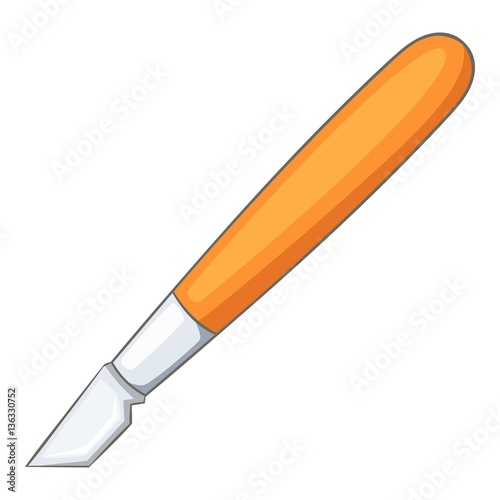 Wood chisel for carving wood icon, cartoon style