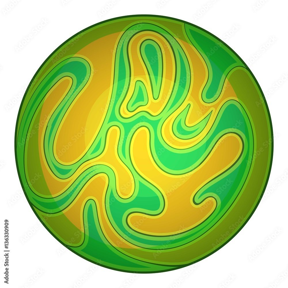 Green planet icon, cartoon style Green planet icon, cartoon style