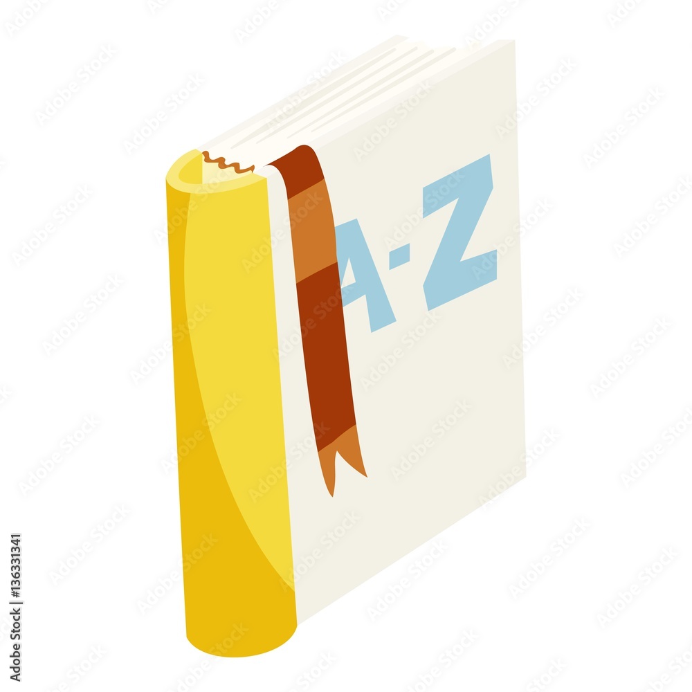 English dictionary book icon, cartoon style English dictionary book icon, cartoon style