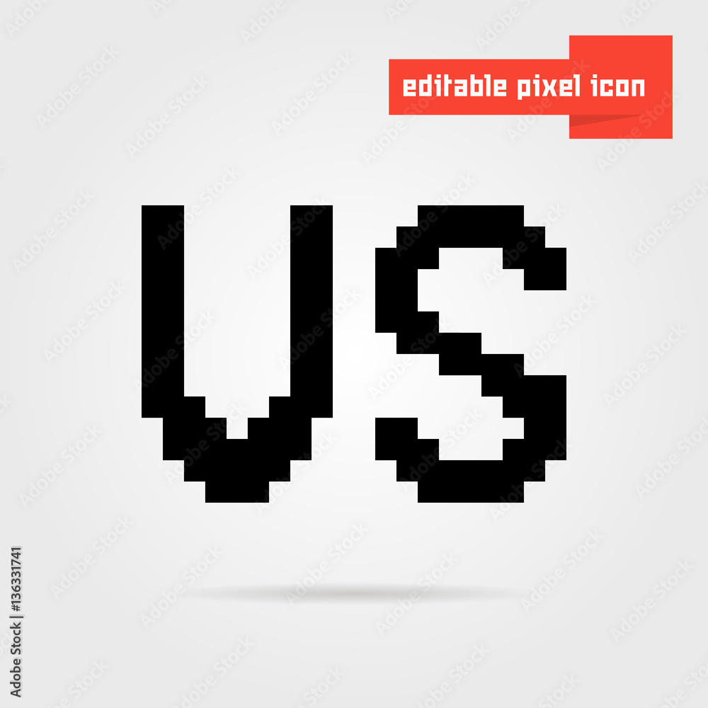 Fototapeta premium black editable vs pixel icon