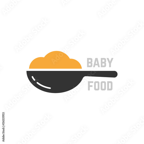 spoon with mashed like baby food logo