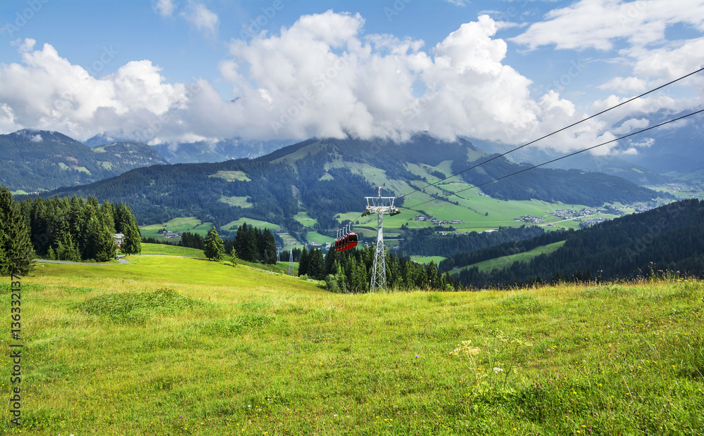 Summer landscape and transportation in Tirol, Austria