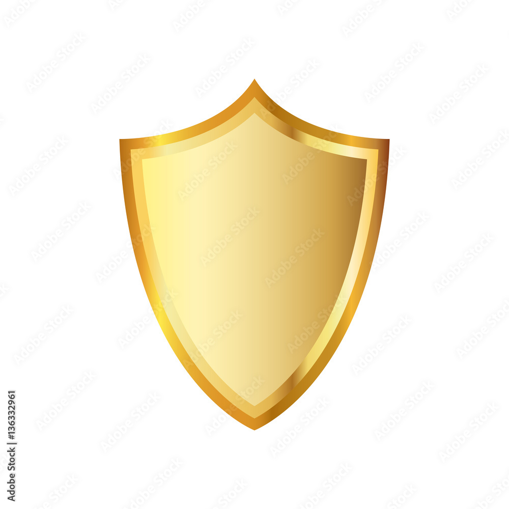 Golden shield icon. Vector illustration. Golden shield icon. Vector illustration.