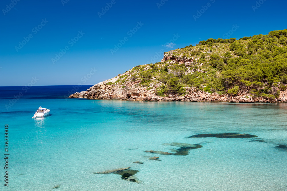 Menorca seascape at cala de Algariens, Spain.