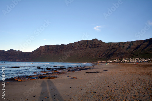 Landscape from Lanzarote. Caleta de Famara beach.Canary Island. Spain.
