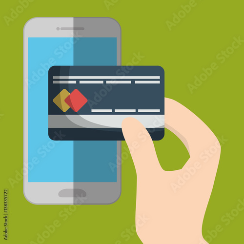 credit card and smartphone cellphone icon image vector illustration design 