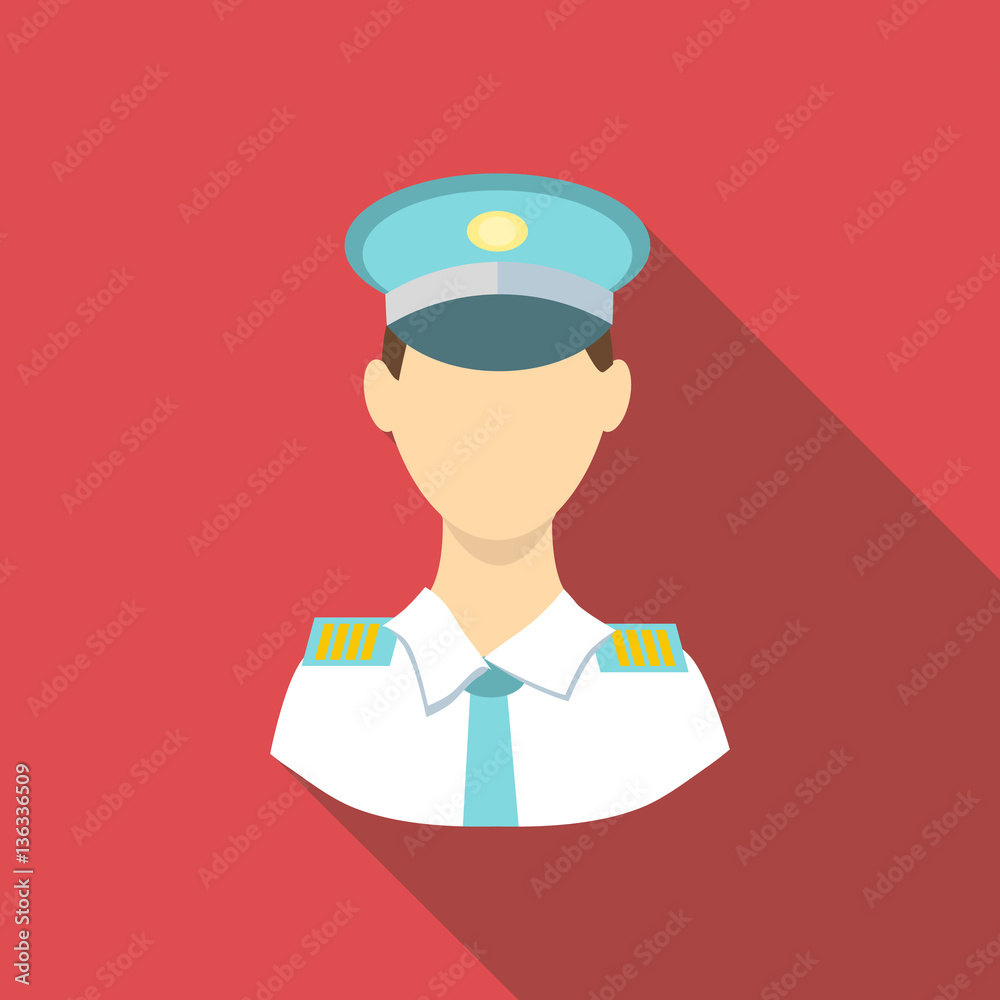 Pilot icon, flat style Pilot icon, flat style
