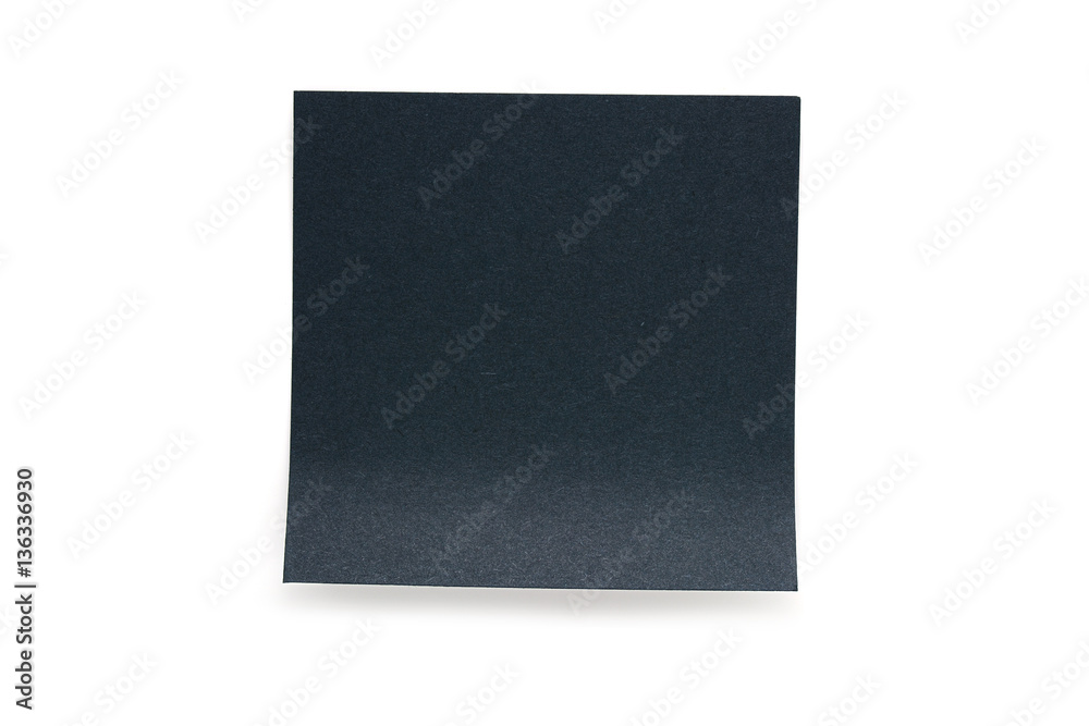 Black paper stick note on white