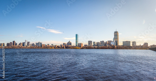 Boston skyline and Charles River seen from Cambridge - Massachusetts, USA