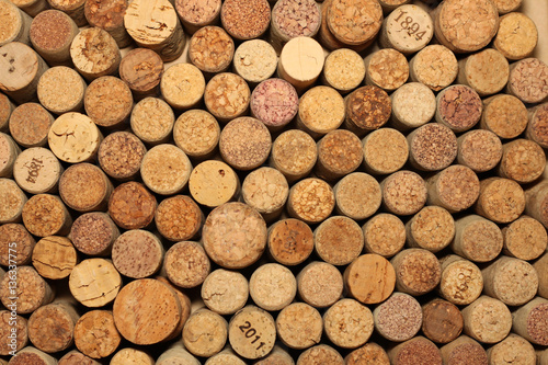 Closeup pattern background of many different wine corks  wine corks background   different wine corks texture