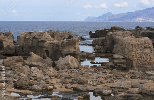 Coast of the island Fabignana, right off the main island Sicily