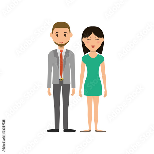 Wallpaper Mural Cute couple cartoon icon vector illustration graphic design Torontodigital.ca