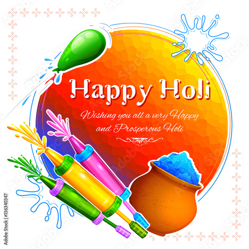 Happy Holi Background for Festival of Colors celebration greetings