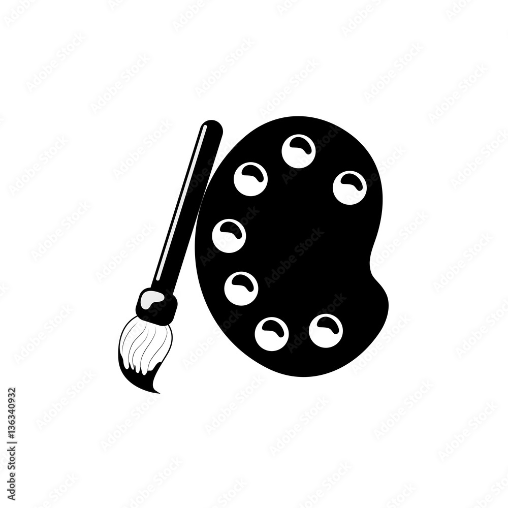 Paint palette and brush icon vector illustration graphic design Paint palette and brush icon vector illustration graphic design