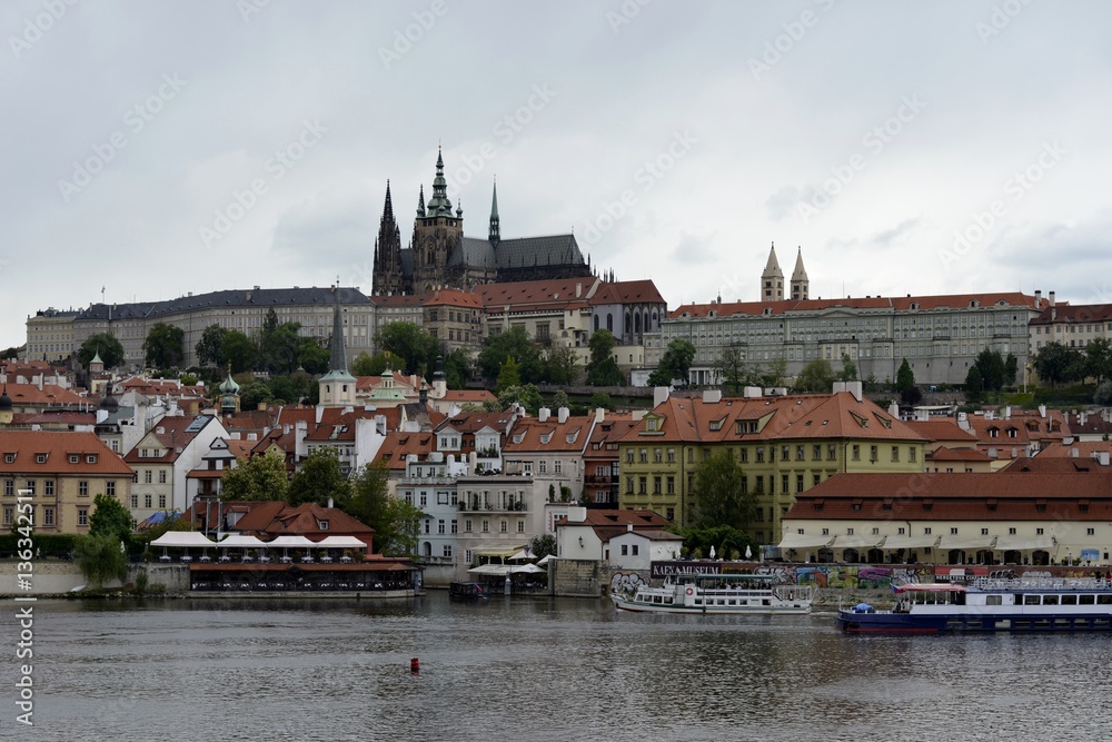 Architecture from Prague with cloudy sky