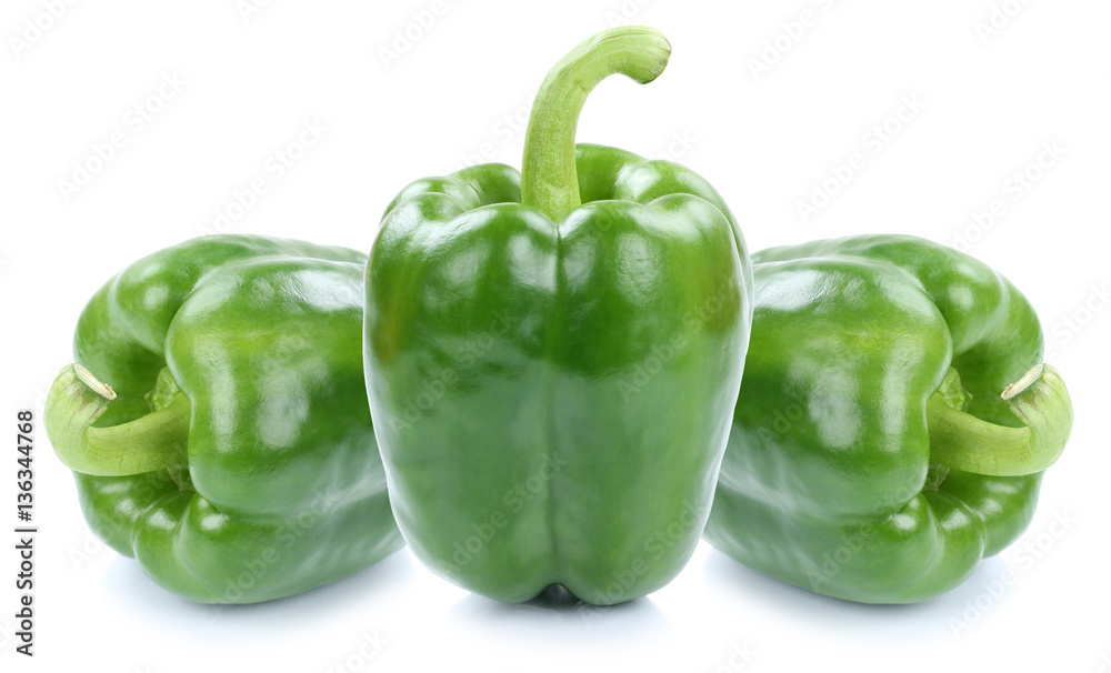 Paprika Paprikas grün Gemüse Lebensmittel Freisteller freigest Paprika Paprikas grün Gemüse Lebensmittel Freisteller freigest