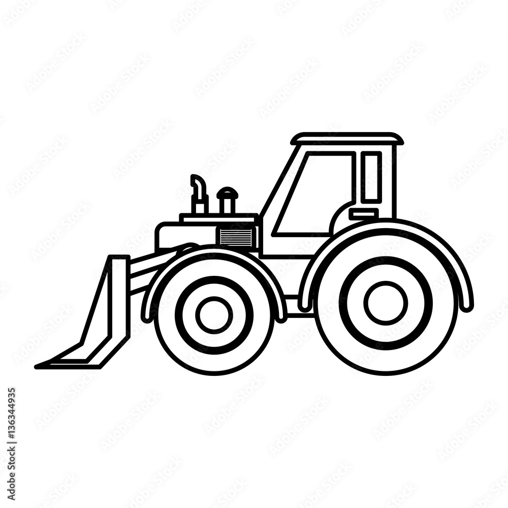 Fototapeta premium Construction machinery vehicle icon vector illustration graphic design