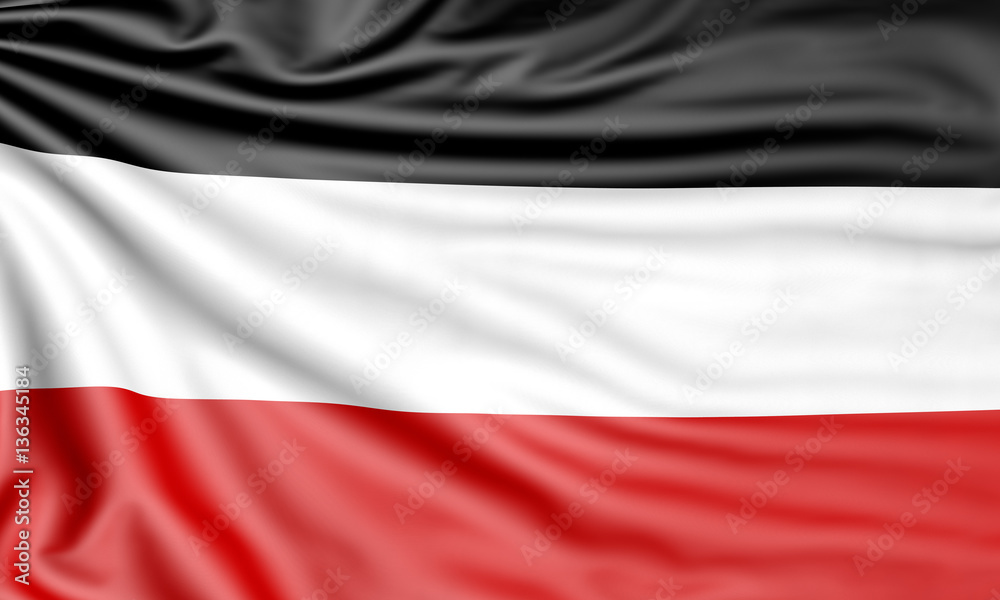 Flag of the German Empire, 3d illustration with fabric texture Flag of the German Empire, 3d illustration with fabric texture