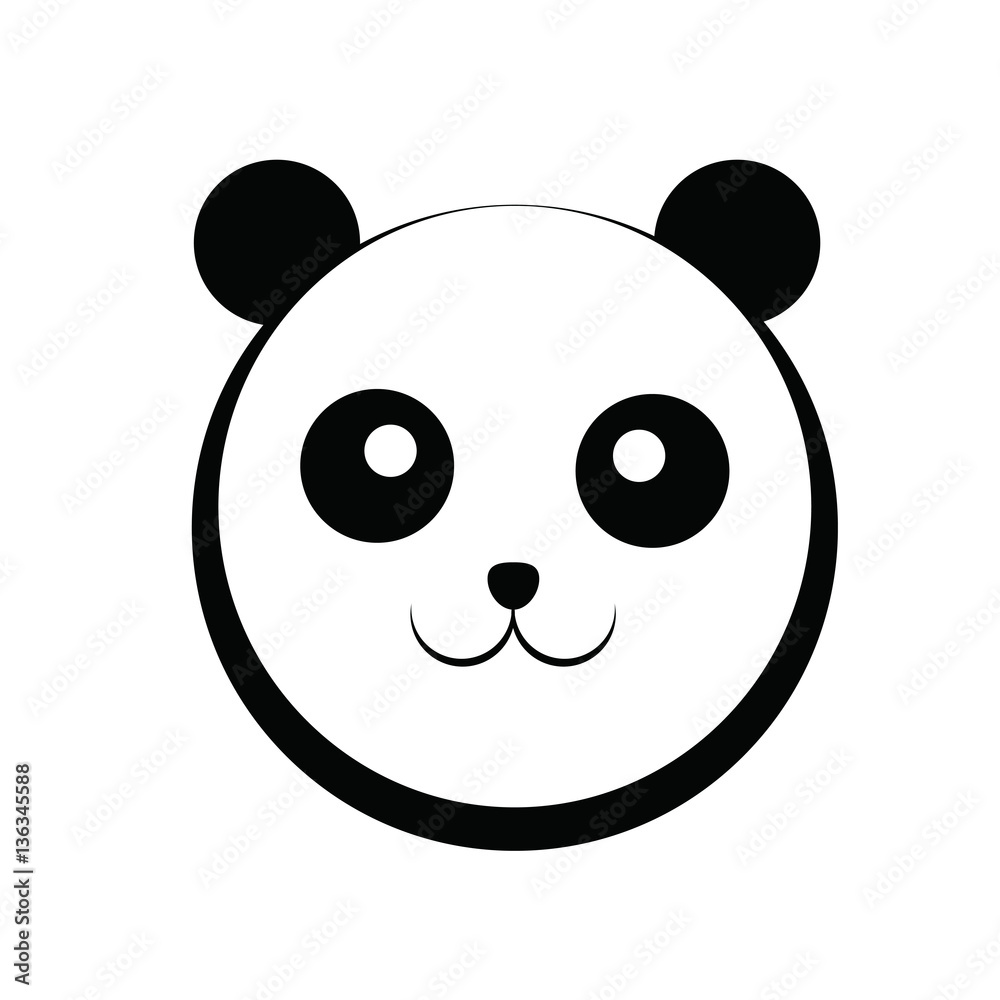 face of cute panda face of cute panda