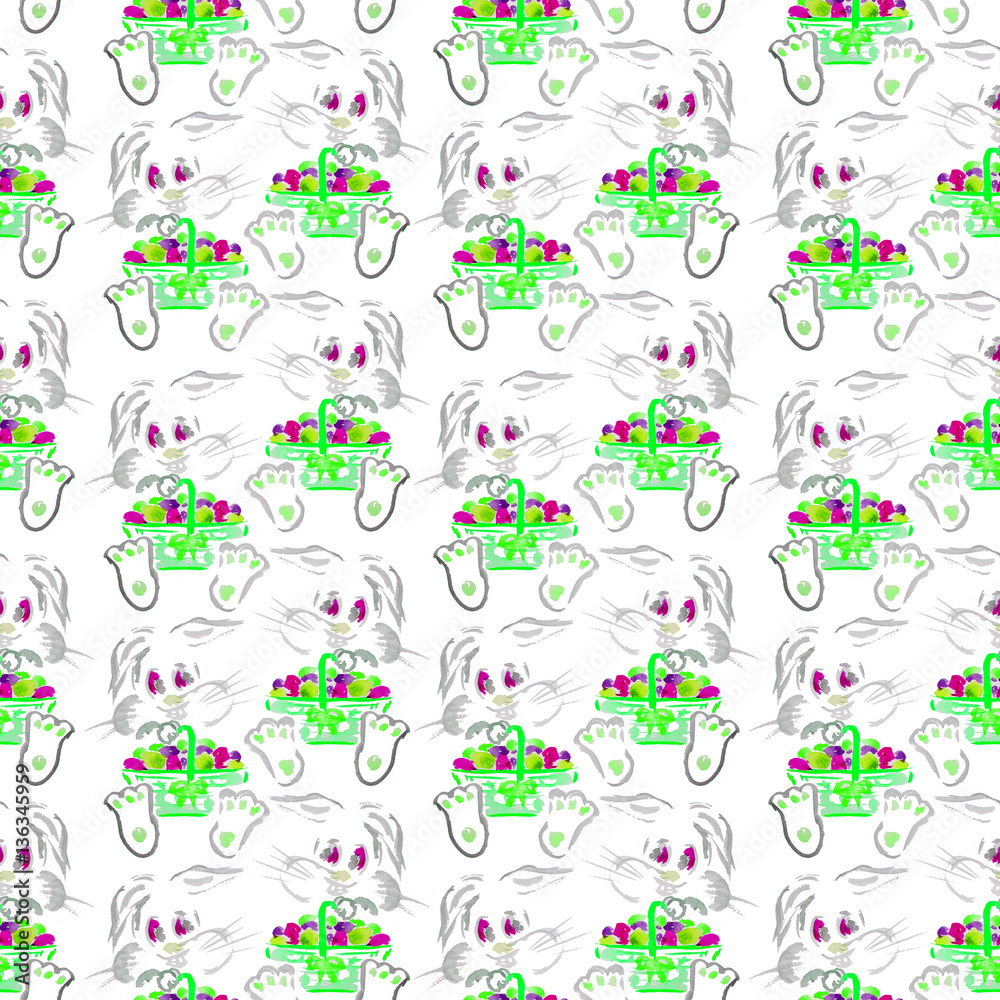 Obraz premium watercolor easter pattern