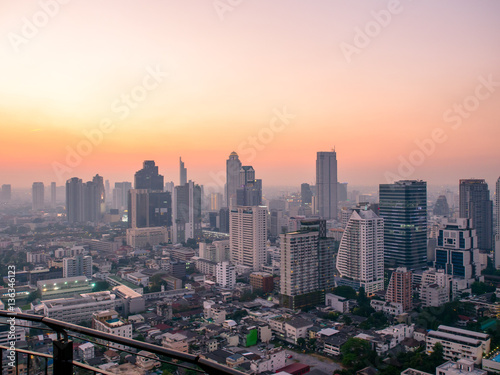 Bangkok central business district in twilight,landscape © Surajet.L