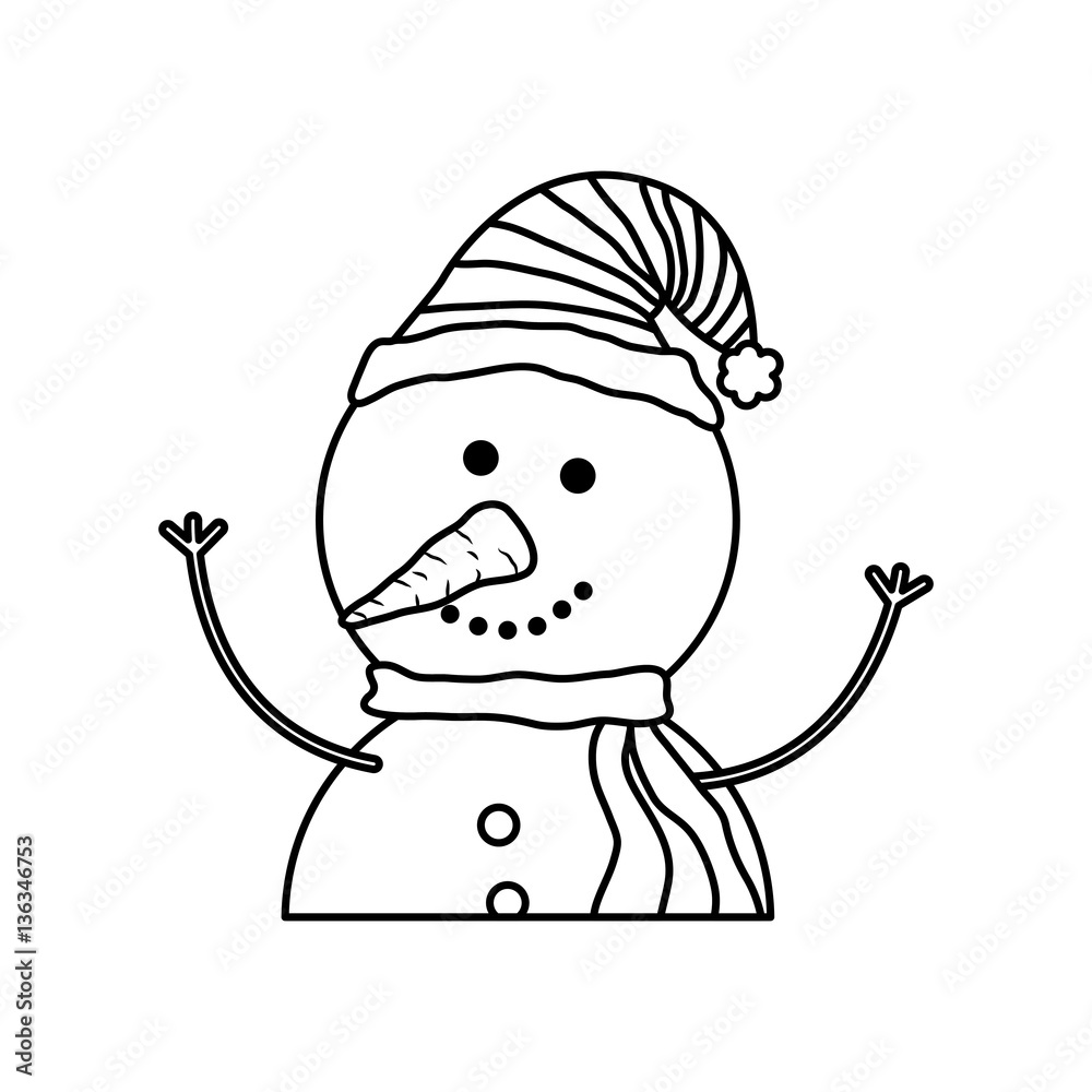 Obraz premium Christmas snowman cartoon icon vector illustration graphic design