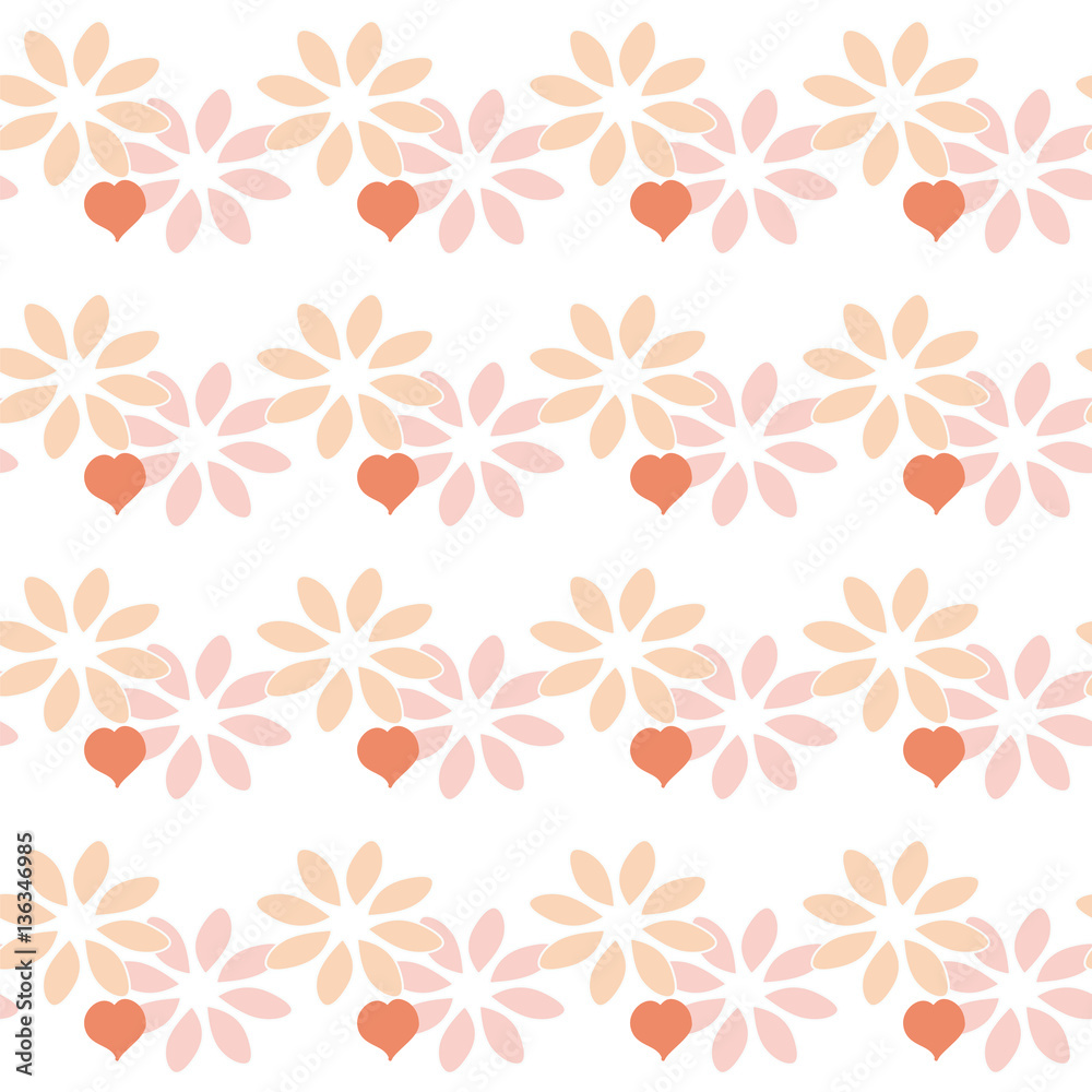 Ornament of hearts and flowers. Ornament of hearts and flowers.